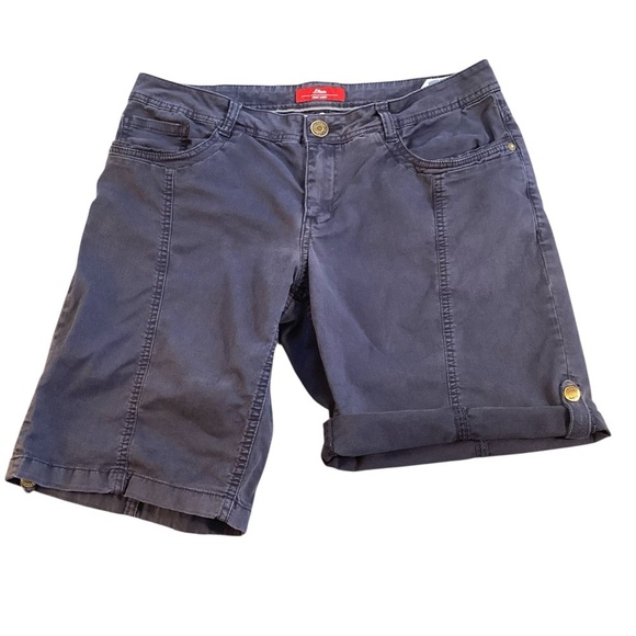 S. Oliver Women’s Mid-Rise Smart Roll Up Bermuda Shorts, Blue Wash Size 10 - Picture 1 of 12